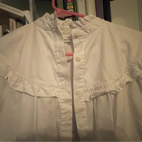 Emerson Fry White Poplin Victorian-Style Ruffle Blouse - Picture 5 of 11